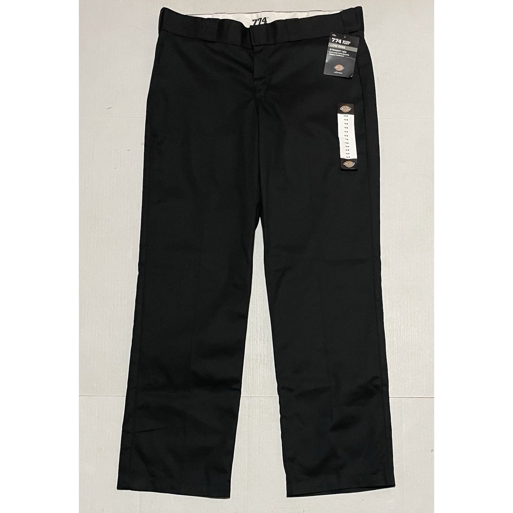 Dickies 774 Women Black Low Rise Straight Leg Work Pants Size 10 x 32 FP774BK